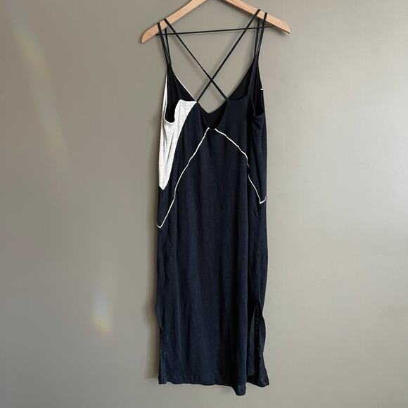 NWT Splendid x Margherita Positano Slip Dress Navy Blue Grey Colorblock Medium - Picture 9 of 16